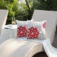 thumbnail image 4 of Red and Pink Grey Floral Pillow Covers 20x20 Set of 2 Outdoor Waterproof Decorative Throw Pillows Valentines Pillow Covers Polyester Cushion Case Decor for Couch Patio Funiture Garden Porch 01X20, 4 of 5