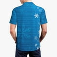 thumbnail image 6 of Cauagu Blue Christmas Print Men's Polo Shirts, Short-Sleeve Polo Shirts for Men Performance Golf Shirt Athletic Casual Collared T-Shirt-Medium, 6 of 8