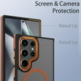thumbnail image 2 of JTCASES for Samsung Galaxy S23 Ultra Magnetic Case Support Wireless Charging, Car Mount, Thin Lightweight Rugged Shockproof Shell Anti-yellow Clear Silicone Frame, Orange, 2 of 9