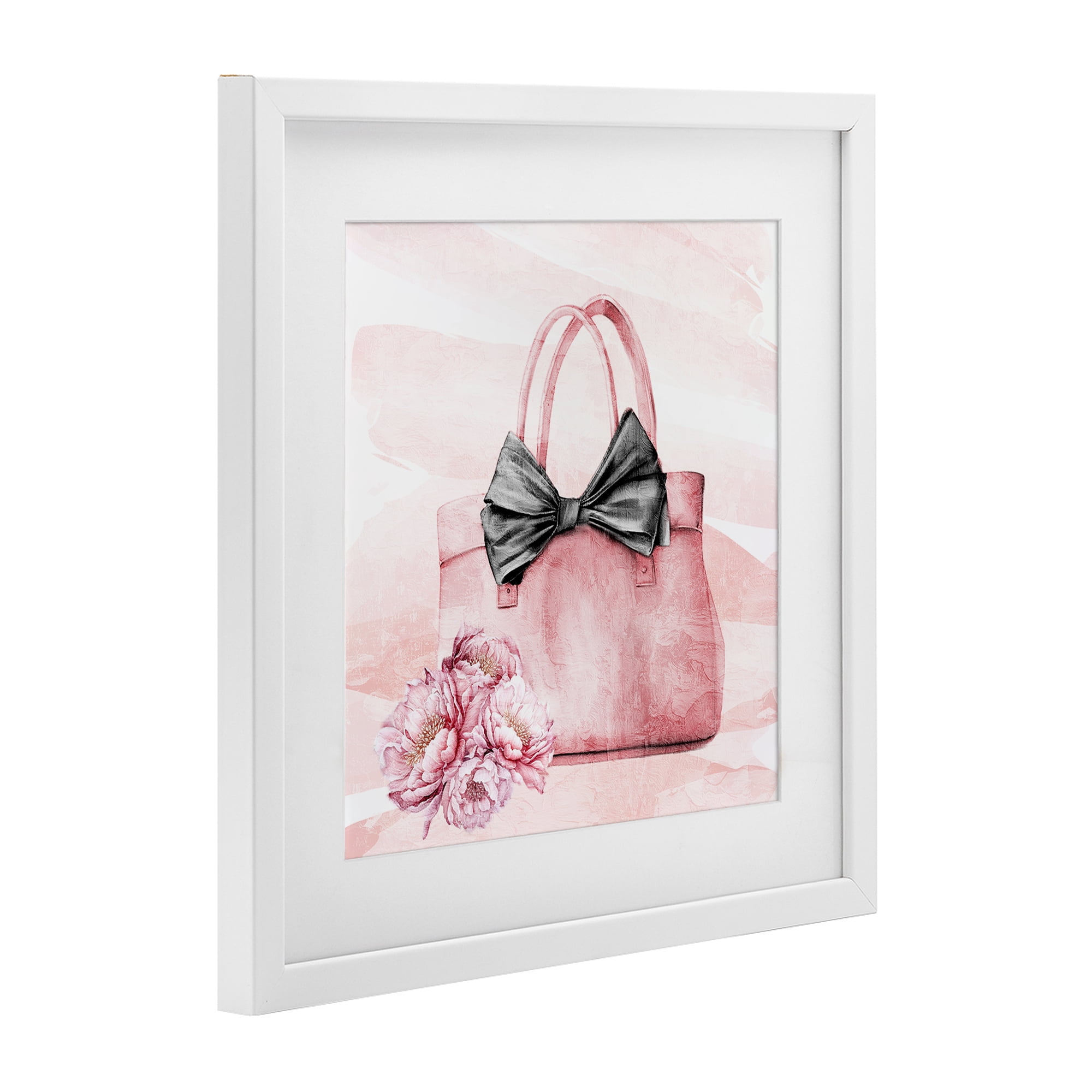Stupell Industries Blush Glam Time Bag White Framed Print Under Glass, design by Kim Allen