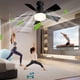 thumbnail image 3 of Ventilador de techo silencioso con control remoto de luz LED para dormitorio, sala de estar, cocina, 3 of 9