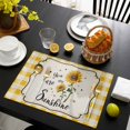 thumbnail image 3 of Sunflowers Placemats Set of 4, Yellow Floral Watercolor Botanical Checkered Rustic Placemats for Dining Table, Place Mats for Kitchen Tabletop, Waterproof Wipeable Dining Table Mats Set, 3 of 9