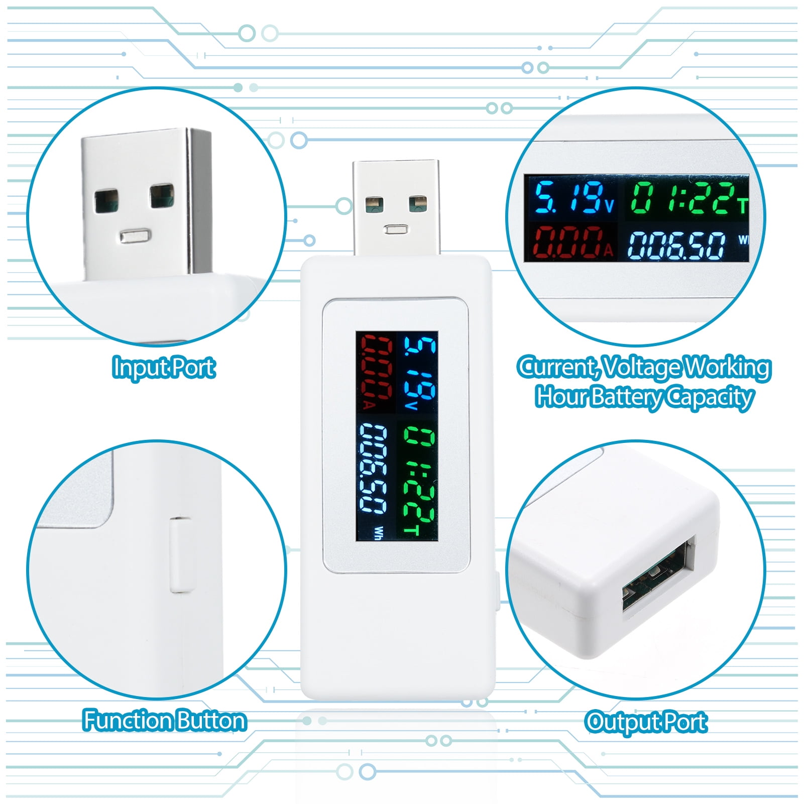 USB Detecteur Voltage Testeur De Tension Courant USB 3v - 9v Pour USB Prise