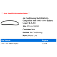 thumbnail image 2 of Air Conditioning Multi Rib Belt - Compatible with 1990 - 1995 Subaru Legacy 2.2L H4 1991 1992 1993 1994, 2 of 2