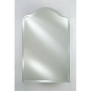 20 x 35 in. Radiance Frameless Beveled Scalloped Top Mirror with Decorative Transitional Polished Chrome Tilt Brackets