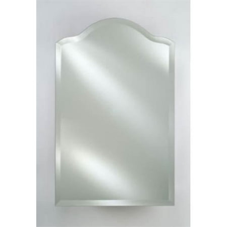 20 x 35 in. Radiance Frameless Beveled Scalloped Top Mirror with Decorative Transitional Polished Chrome Tilt Brackets