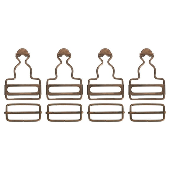 Overall Buckles 4 Sets Retro Suspender Replacement Buckles 35mm, Copper Tone