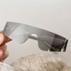 thumbnail image 1 of Gafas de sol futuristas sin montura Y2K para hombre y mujer, lentes de sol con espejo, estilo Punk, una pieza, escudo superior plano, Uv400 Fivean unisex, 1 of 2
