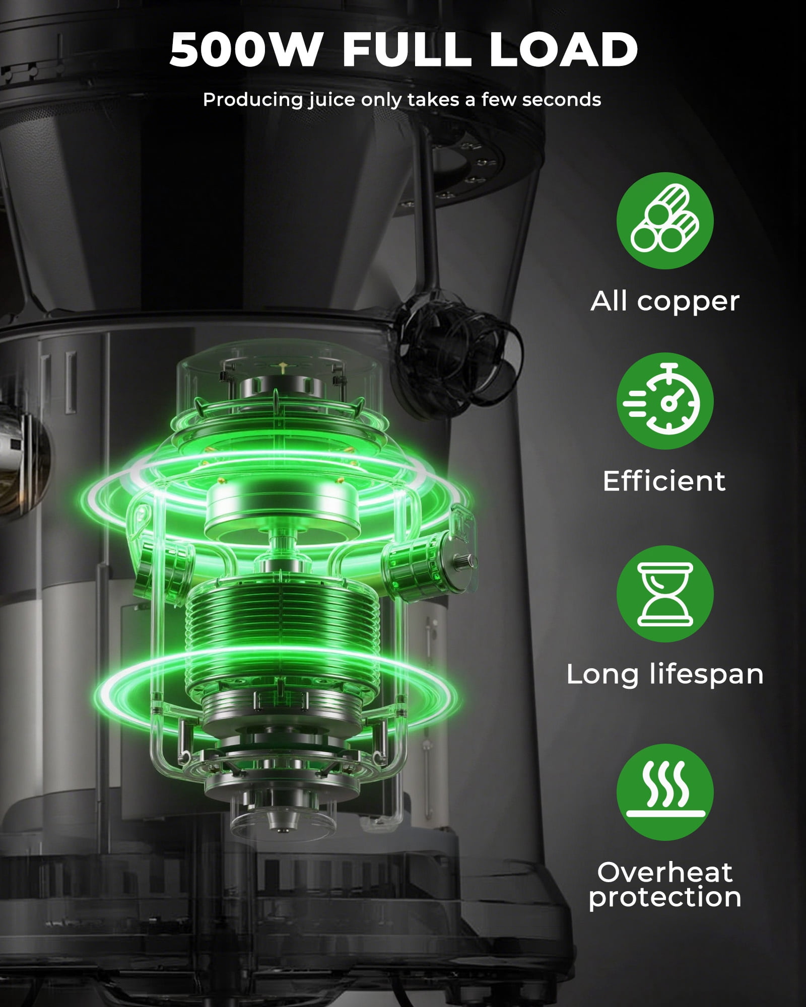 Casualife Electric Juicer Machine, 3 Inch Wide Feed Chute, Centrifugal Juicer for Whole Fruits and Vegetables, Easy to Clean, Silver