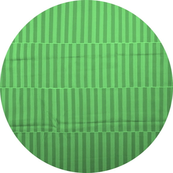 Ahgly Company Indoor Round Abstract Emerald Green Contemporary Area Rugs, 3' Round
