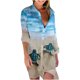 thumbnail image 2 of Puntoco Blusa de manga larga con botones y estampado informal para mujer, mono de playa de gran tamaño Puntoco Puntoco-1, 2 of 9