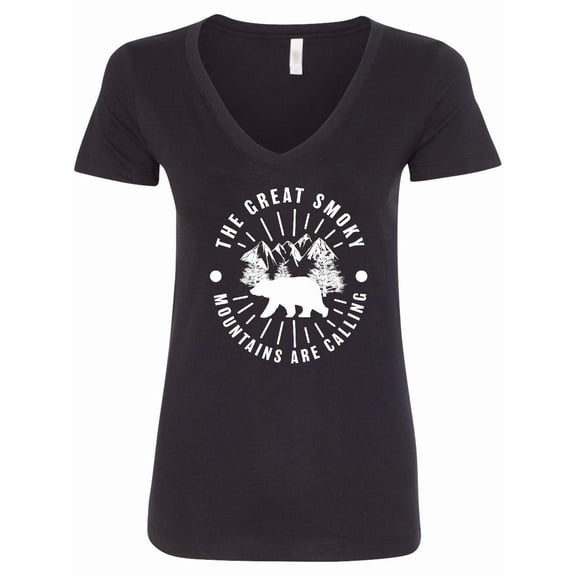Inktastic The Great Smoky Mountains Are Calling Women's V-Neck T-Shirt