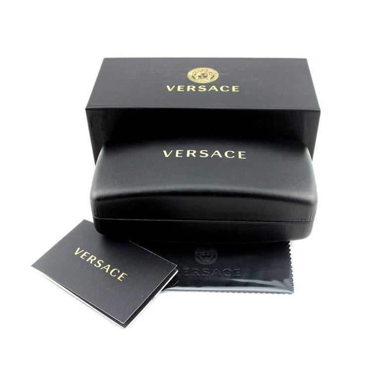 Versace Unisex Rectangle Eyeglasses VE 3326U GB1, Black/Gold