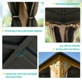 thumbnail image 6 of EROMMY 12'x16' Metal Frame Double Roof Gazebo, Outdoor Hardtop Gazebo, Permanent Gazebo Pavilion for Patio，Woody Color, 6 of 7