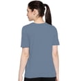 thumbnail image 3 of eloria Women's T-Shirt Round Neck Solid Color Plain Half Sleeve T-Shirt Color: Grey | Size: XS, 3 of 7