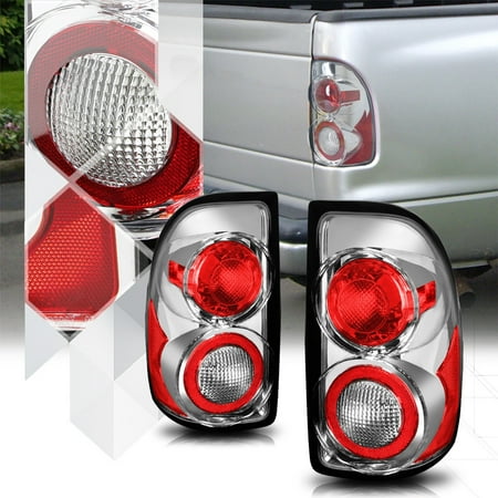 Dakota 15 Light Chrome/Clear *EURO ALTEZZA* Tail Light Rear Brake Lamp for 97-04 Dodge Dakota 98 99 00 01 02 03 ()
