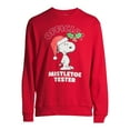 thumbnail image 4 of Peanuts Snoopy Mistletoe Tester Holiday Christmas Men's and Big Men's Pullover Graphic Sweatshirt, 4 of 6