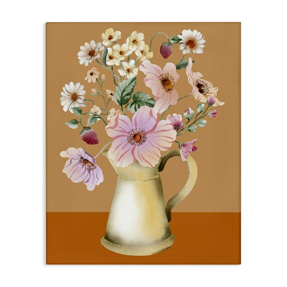 Stupell Industries Garden Florals in Jug Plants & Flowers Painting Wrapped Canvas Art Print Wall Art, 16 x 20