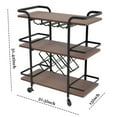 thumbnail image 2 of 3-Tier Bar Cart, Mobile Storage Cart, Wine Trolley with Wine Rack and Glass Holder, Kitchen Island Cart for Commercial or Home, Brown, 2 of 6