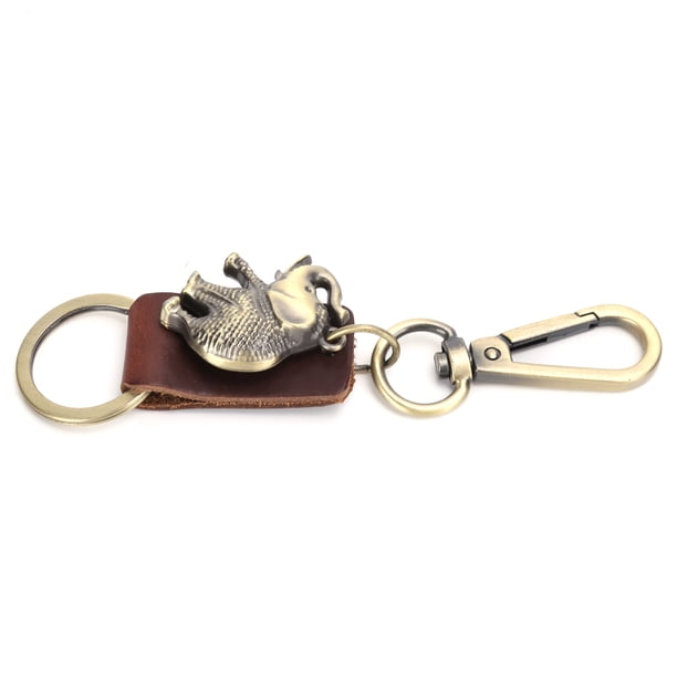 Llavero de metal Jadeshay 2 llaveros Llavero de Cuero de elefante grado profesional