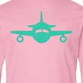 thumbnail image 4 of Inktastic Cute Teal Airplane Long Sleeve Youth T-Shirt, 4 of 5