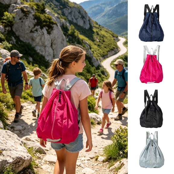 Foldable Backpack Lightweight Packable Sack - Zippered Travel Backpack Gym Sports Bag, Portable Daypack, Water Resistant, Multi Color, Unisex Use