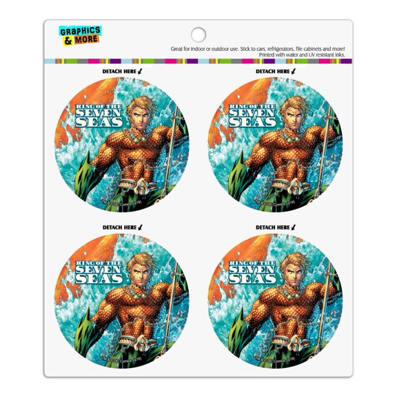 Aquaman King of the Sea Refrigerator Fridge Locker Vinyl Circle Magnet Set