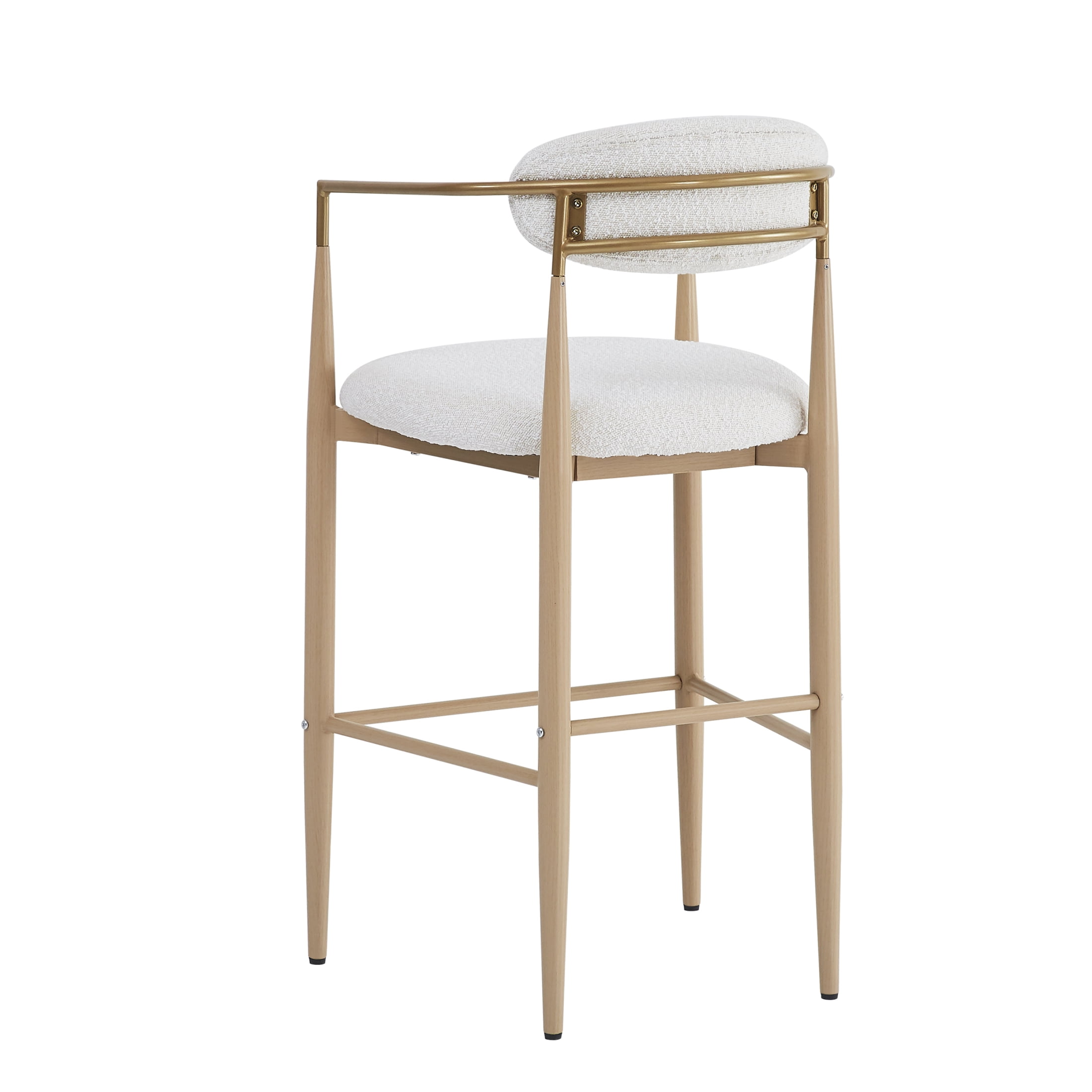 Christopher Knight Home 29.75" Modern Counter Height Bar Stools, Boucle Upholstery, Iron Frame, Sandy Beige, Set of 2