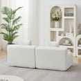 thumbnail image 3 of 2-Seater Modular Loveseat with 2 Pillows, 2-Piece Cloud Couch with Plush Cushions, Compact Fabric Sofa for Small Spaces (Beige), 3 of 11