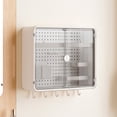 thumbnail image 3 of White Wall Mounted Bathroom Storage Cabinet With Double Door Design And Pegboard For Vanity And Shower Area Organization, 3 of 7