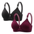 thumbnail image 2 of Itsame 2PC Bras for Women's Full Support Everyday Casual Bra Set Standard Straps Breathable Wireless Comfort Bralette Black Size M, 2 of 4