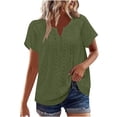 thumbnail image 2 of mfyjkho Tops Para Mujer, Blusa De Encaje Con Cuello Redondo Y Manga Corta Para Mujer Tops De Gimnasio Para Mujer Xxl, 2 of 8