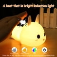 thumbnail image 3 of Luz nocturna para niños, luz LED de silicona con control remoto, control táctil, RGB multicolor regulable, recargable por USB, lindo conejo., 3 of 5