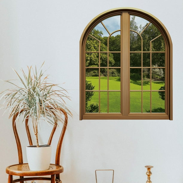 Adhesivo de pared de PVC falso con vista a la ventana, autoadhesivo, 60 x 85 cm