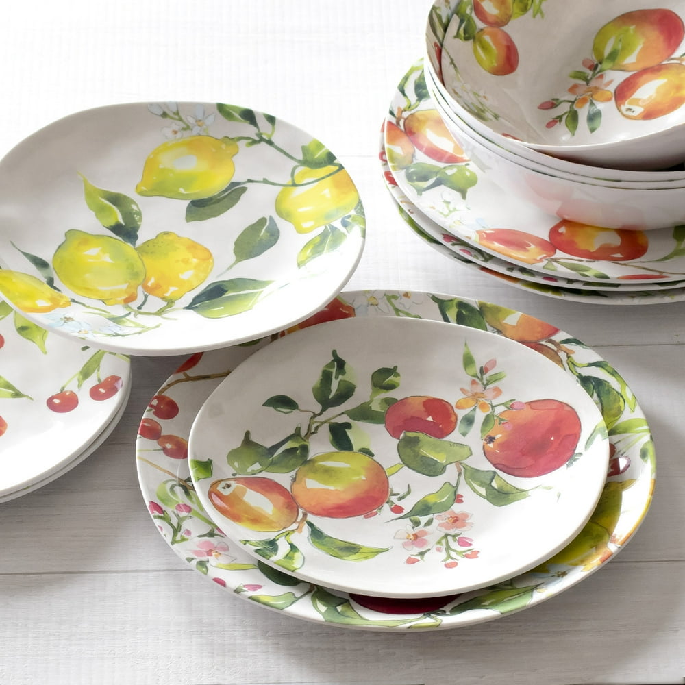 Better Homes & Gardens Outdoor Melamine Pomme Dinnerware Set, 12 Piece