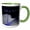 Green/White, variant on 3drose, Image of Class of 2023 Graceful Purple Abstract with Tassel on Ribbon, 11oz Two-tone Black Mug