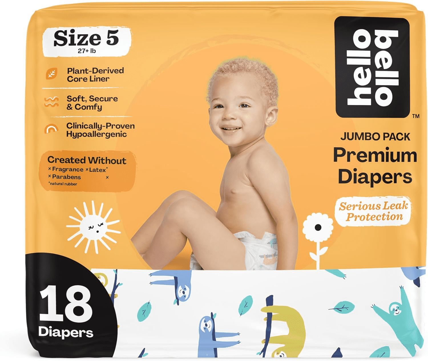Hello Bello Premium Baby Diapers Size 5, 18 Count of Disposable, Extra-Absorbent, Hypoallergenigeni