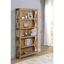 Saint Birch Houston Rustic Brown 5-Shelf Bookcase