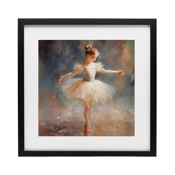 Stupell Industries Cottage Ballerina In White Tutu Black Framed Print Under Glass, 13 x 13, by Creative Studio