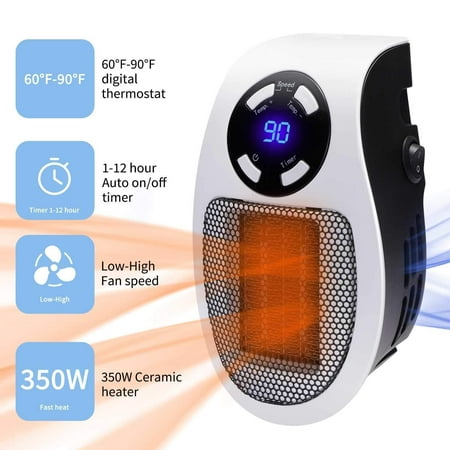 Portable Ceramic Mini Heater Plug-in Wall-Outlet Space