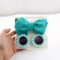 thumbnail image 4 of Baby Girls Bow Headband & Flower Sunglasses Set Elastic Baby Hairband Cute Round Daisy Glasses Bow Hair Accessories, 4 of 7