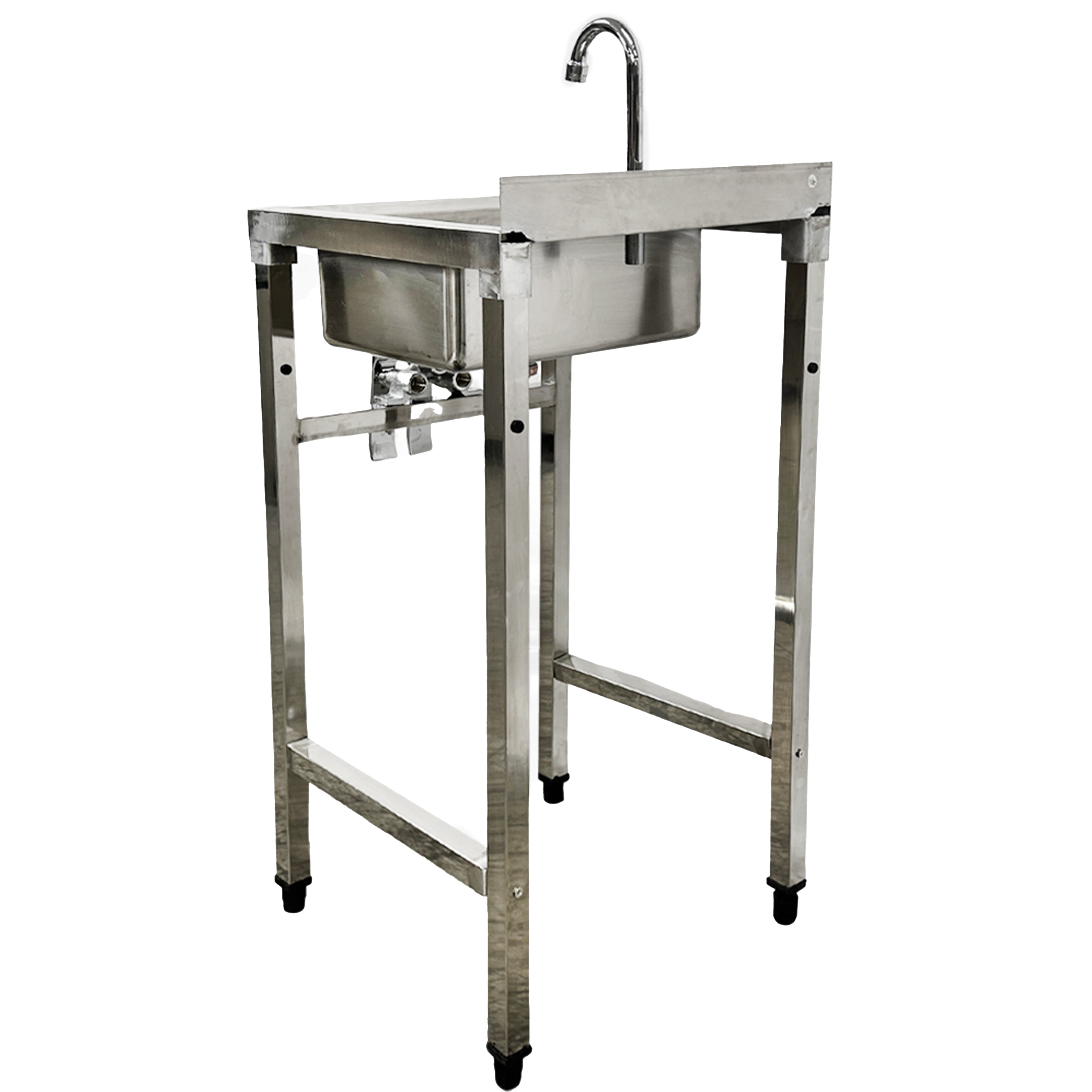 NSF 18''x17''x36'' 304 Stainless Steel Single Bowl Kitchen Sink with Faucet, Utility Sink for Outdoor, Bathroom, or Restaurant Use