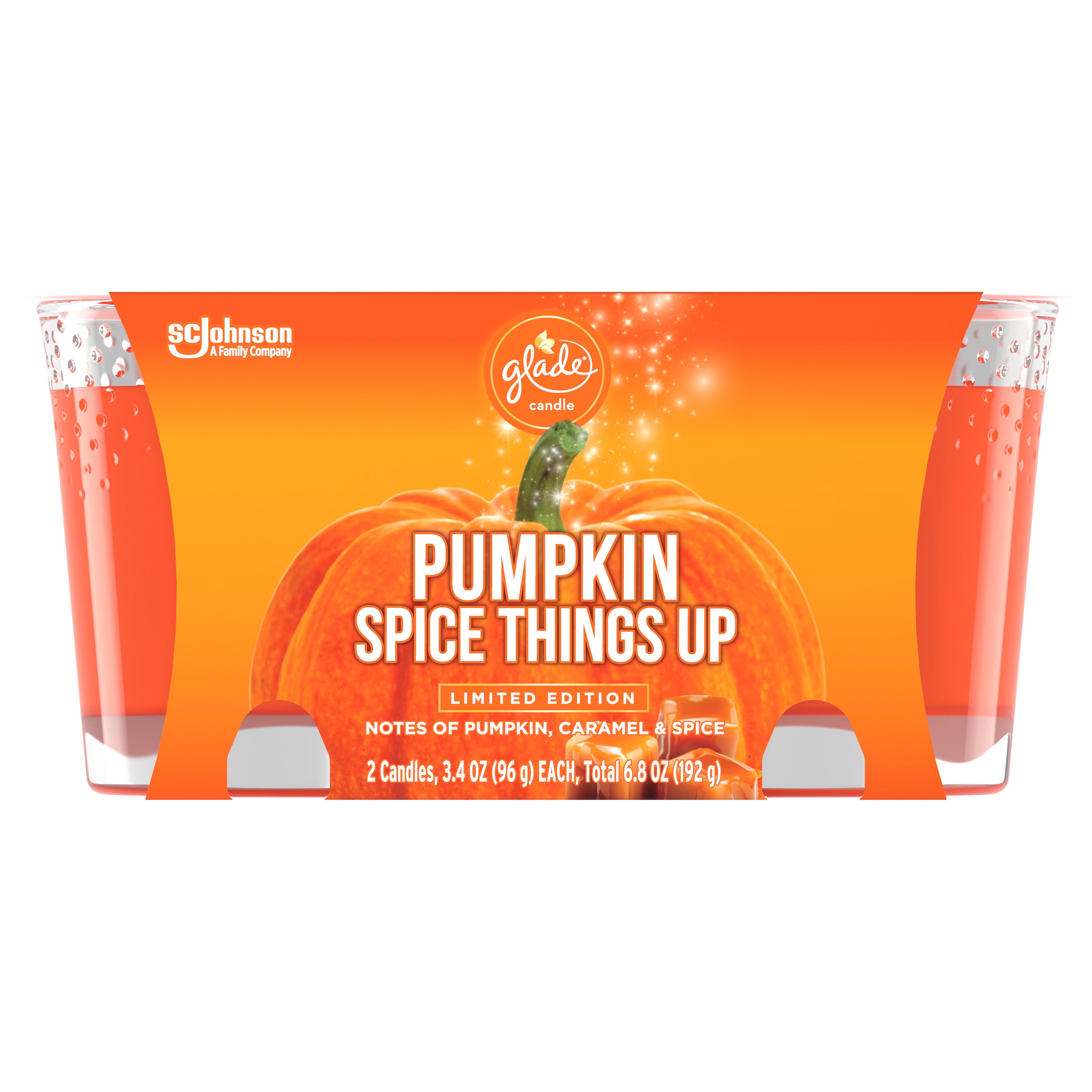Glade Jar Candle 2 CT, Pumpkin Spice Things Up, 6.8 OZ. Total, Air