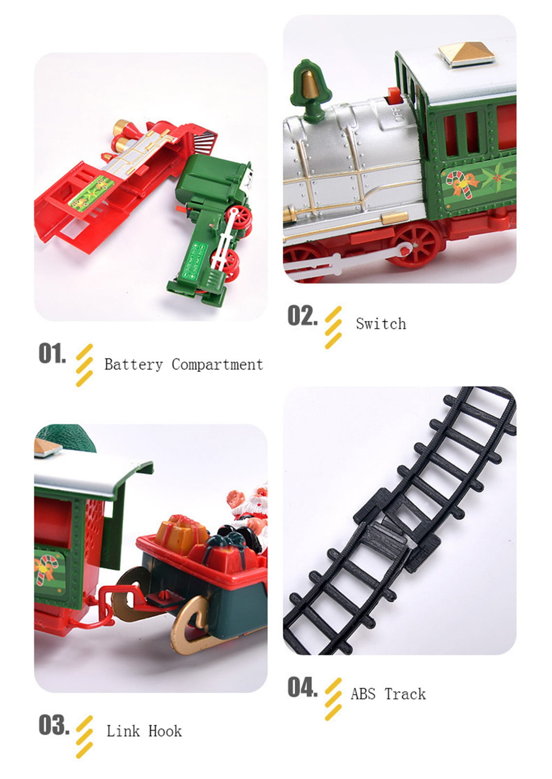 Lights And Sounds Christmas Train Set Railway Tracks Toys Xmas Train Gift 