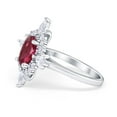 thumbnail image 2 of Vintage Wedding Ring Oval Simulated Ruby CZ 925 Sterling Silver Size 10, 2 of 5
