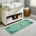 thumbnail image 6 of Boho Vintage Bathroom Runner Rug Green Non-Slip Soft Long Bathroom Rugs Machine Washable Oriental Persian Bath Mat Traditional Tribal Floral Floor Mats for Sink Shower Bathtub, 18x47 inch, 6 of 6