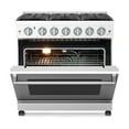 thumbnail image 2 of Roromall 36" Freestanding Gas Range Stove with 6 Sealed Gas Burner & 6.0 Cu.Ft Electric Convection Oven, Stainless Steel Dual Fuel Range, Slide-In Gas Range Combo for Home and Commercial Use, 2 of 7