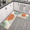 thumbnail image 2 of Orange Boho Geometric and Plant Pattern Kitchen Rugs Sets Of 2,Anti Fatigue Kitchen Mat Rugs Non Slip Washable,Decorative Kitchen Floor Mats for Kitchen,Sink,Laundry,17"x30"+17"x47", 2 of 7