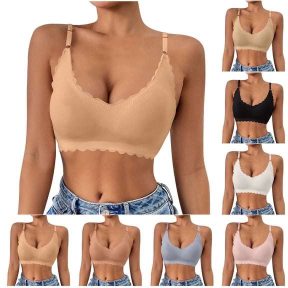 purcolt Womens Seamless Bra Wireless No Underwire Full Coverage Supportive Bralette Casual Breathable Comfy T-Shirt Everyday Bras