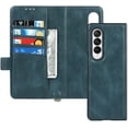 thumbnail image 5 of Galaxy Z Fold 3 5G Case with S Pen Holder,Detachable 2 in 1 Magnetic Galaxy Z Fold 3 Wallet Case,PU Leather 4 Credit Card Slots & Wrist Strap Back Case for Samsung Galaxy Z Fold 3 5G,Blue, 5 of 14